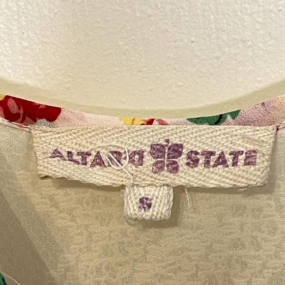 Altard State Cold Shoulder Floral Boho Mesh Lace Flowy Tunic Top Small Women - Picture 6 of 8